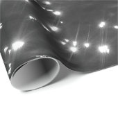 Sparkly Deep Zee Ocean Waves Black White Cadeaupapier (Rol Hoek)