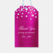 Sparkly Diamond Confetti Fuchsia Folie Hartelijk d Cadeaulabel (Voorkant)