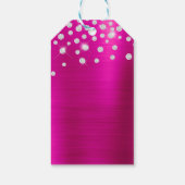 Sparkly Diamond Confetti Fuchsia Folie Hartelijk d Cadeaulabel (Achterkant)
