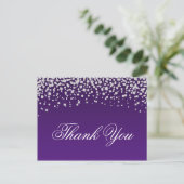 Sparkly Diamond Confetti Paars Ombre Hartelijk dan Briefkaart (Staand voorkant)