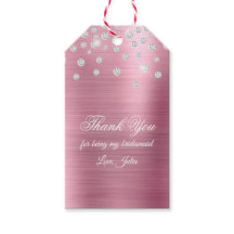 Sparkly Diamond Confetti Pink Folie Hartelijk dank