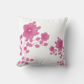 Sparkly Diamond Gem roze bloemen Kussen (Voorkant)
