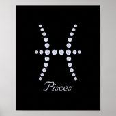 Sparkly Diamond Pisces Zodiac Symbol Poster (Voorkant)