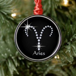Sparkly Diamond Ram Metalen Ornament