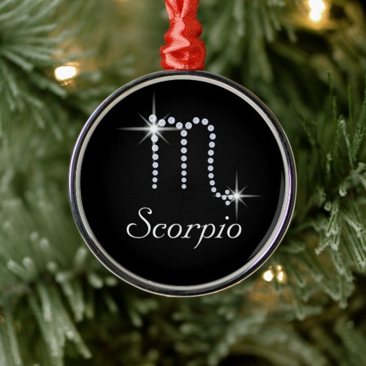 Sparkly Diamond Scorpio Metalen Ornament (Boom)