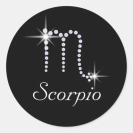Sparkly Diamond Scorpio Ronde Sticker