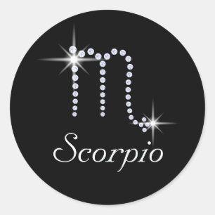 Sparkly Diamond Scorpio Ronde Sticker