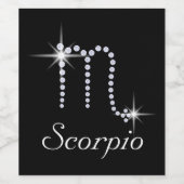 Sparkly Diamond Scorpio Wijn Etiket (Enkel label)