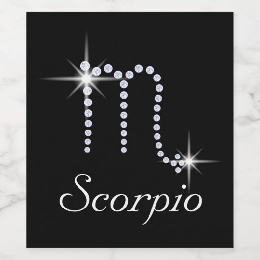 Sparkly Diamond Scorpio Wijn Etiket (Enkel label)