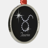 Sparkly Diamond Taurus Metalen Ornament (Rechts)