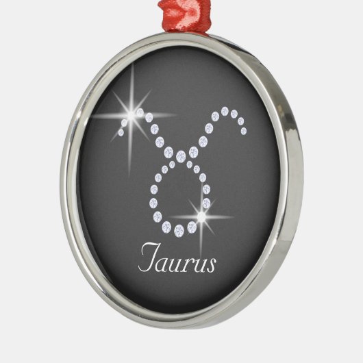Sparkly Diamond Taurus Metalen Ornament (Links)