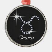 Sparkly Diamond Taurus Metalen Ornament (Voorkant)
