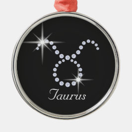 Sparkly Diamond Taurus Metalen Ornament