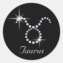 Sparkly Diamond Taurus Ronde Sticker