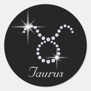 Sparkly Diamond Taurus Ronde Sticker
