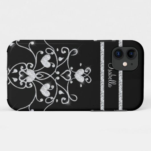 Sparkly Diamond Tiara Hearts iPhone 5 Hoesje (Achterkant (horizontaal))