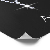 Sparkly Diamonds Aries Zodiac Symbol Poster (Hoek)