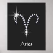 Sparkly Diamonds Aries Zodiac Symbol Poster (Voorkant)