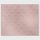 Sparkly Diamonds Blush Damask Pink Rose Gold Cadeaupapier (Vlak)
