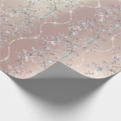 Sparkly Diamonds Blush Pearl Silver Pink Gold Cadeaupapier (Hoek)