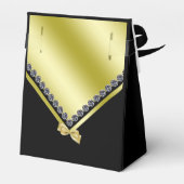 Sparkly Diamonds & Gold Bow 50e verjaardag Bedankdoosjes (Achterkant)