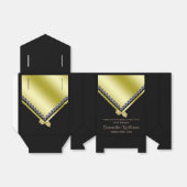 Sparkly Diamonds & Gold Bow 50e verjaardag Bedankdoosjes (Uitgevouwen)