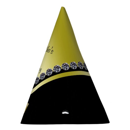 Sparkly Diamonds & Gold Bow 60th Birthday Feesthoedjes (Rechts)