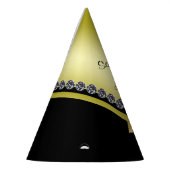 Sparkly Diamonds & Gold Bow 65th Birthday Feesthoedjes (Links)