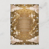 Sparkly Diamonds Gouden bloemen Huwelijk Informatiekaartje (Voorkant)