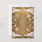 Sparkly Diamonds Gouden bloemen Huwelijk RSVP Kaartje (Voorkant)