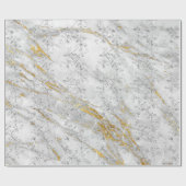 Sparkly Diamonds Marble Gold White Grey Cadeaupapier (Vlak)