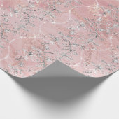Sparkly Diamonds Marble Silver Pink Gold Cadeaupapier (Hoek)