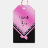Sparkly Diamonds & Pink Bow 70e verjaardag Cadeaulabel (Voorkant)