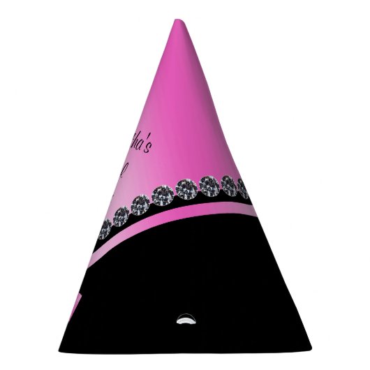 Sparkly Diamonds & Pink Bow Vrijgezellenfeest Feesthoedjes (Rechts)