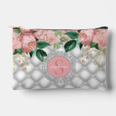 Sparkly Diamonds Pink Roses Monogram Etui (Voorkant)