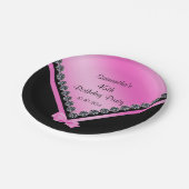 Sparkly Diamonds & Roze Bow 45th Birthday Papieren Bordje (Gekanteld)