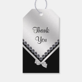 Sparkly Diamonds & Silver Bow Vrijgezellenfeest Cadeaulabel