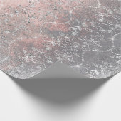 Sparkly Diamonds Silver Floral Pink Grey Brush Cadeaupapier (Hoek)