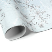 Sparkly Diamonds Silver Grey Blue Glass Cadeaupapier (Rol Hoek)
