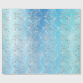 Sparkly Diamonds Silver Grey Blue Ocean Glass Cadeaupapier (Vlak)