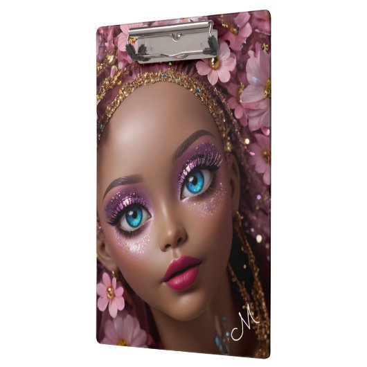 Sparkly Doll Glitter en Bloemen Klembord (Links)