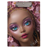 Sparkly Doll Glitter en Bloemen Klembord (Voorkant)