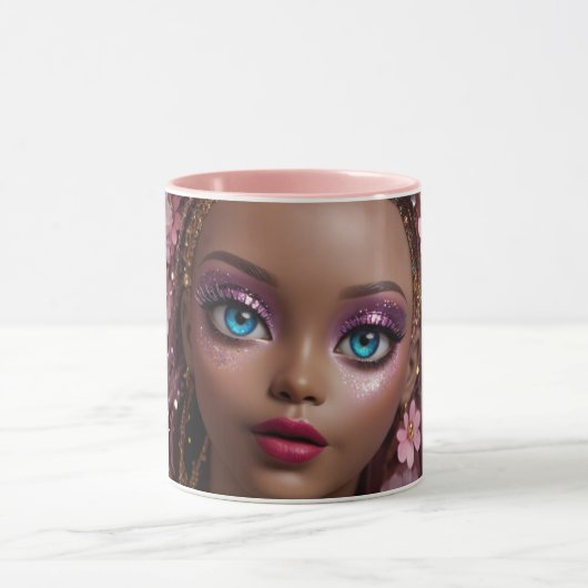 Sparkly Doll Glitter en Bloemen Mok (Midden)