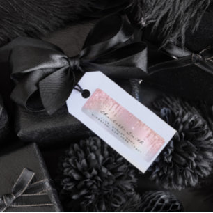 Sparkly Drijft Roos Blush Return Address Holografe Etiket