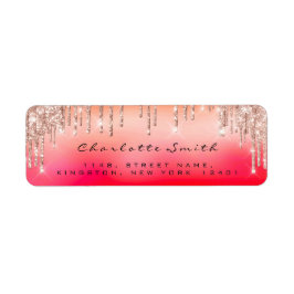 Sparkly Drips Roos rSVP Ombre Rood Koraal Etiket