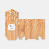 Sparkly elegante oranje bamboe houtprint bedankdoosjes (Uitgevouwen)