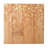 Sparkly elegante oranje bamboe houtprint tegeltje (Voorkant)