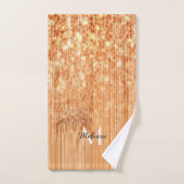 Sparkly elegante sinaasappel bamboe houtprint Mono Bad Handdoek (Handdoek)
