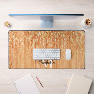 Sparkly elegante sinaasappel bamboe houtprint Mono Bureaumat