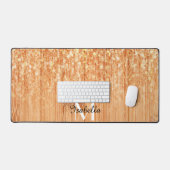 Sparkly elegante sinaasappel bamboe houtprint Mono Bureaumat (Keyboard & Muis)